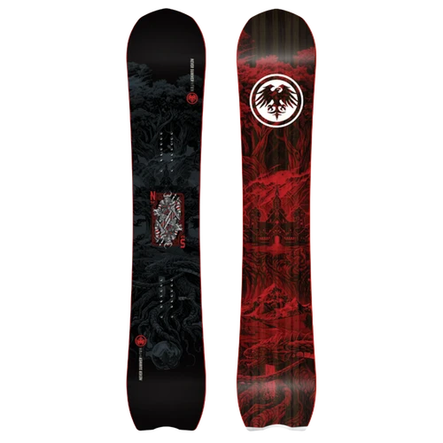Never Summer VTwin Snowboard 2627 Black Red 159 Wide