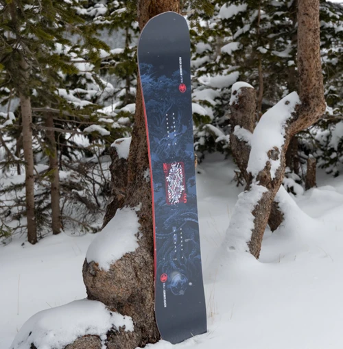 Never Summer VTwin Snowboard 2027 Black Red 159 Wide