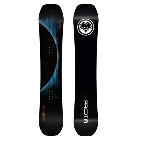 Never Summer Proto T3 Eclipse Snowboard 2627 Black Blue 161 Wide