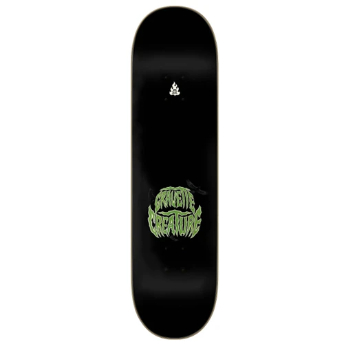 Creature Gravette Hippie Skull IV Skateboard Deck Black Green 8.3x14.5WB