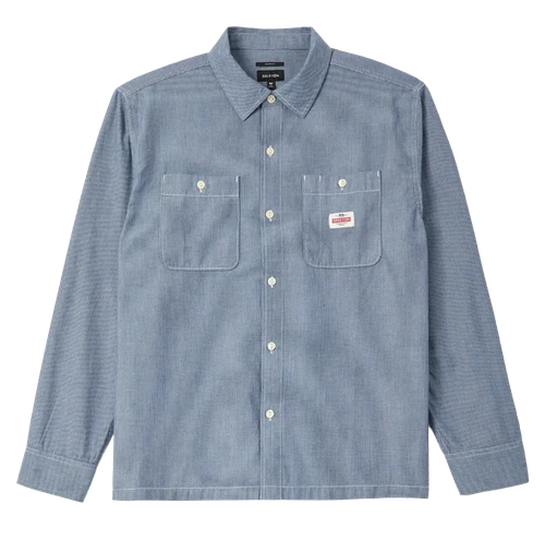 Brixton Trademark Longsleeve Shirt Blue Stripe