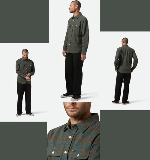Brixton Bowery Flannel Ocean