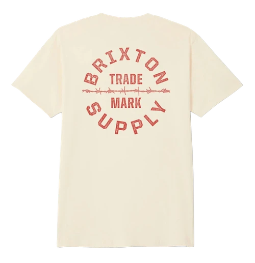 Brixton Oath V Standard SS Tshirt Cream Red