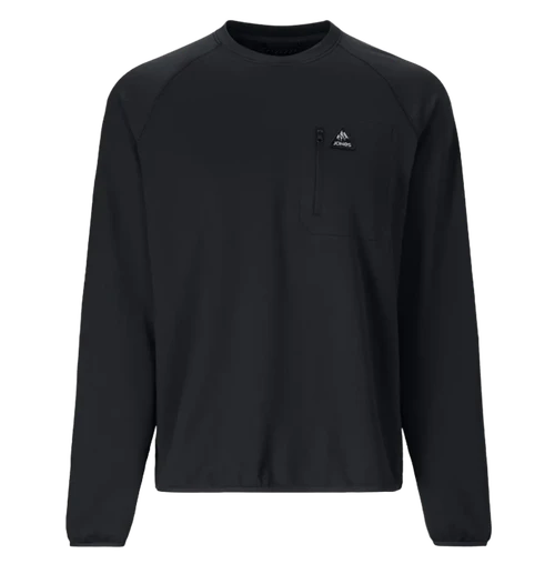 Jones Flagship Grid Fleece Crewneck Mens Black