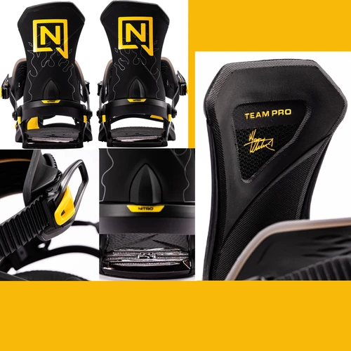 Nitro Team Pro Snowboard Bindings 2027 Black Yellow Medium