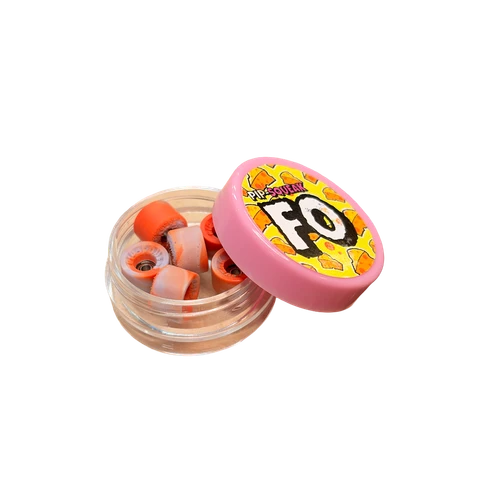 PipSqueak FO Fingerboard Wheels Orange Swirl 8.1mm
