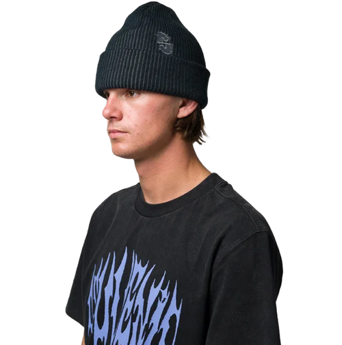 Souvenir Two Tone Rib Beanie Black