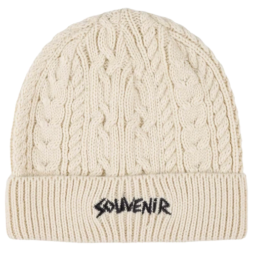 Souvenir Cable Knit Beanie White