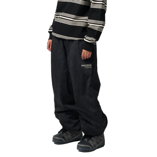 Souvenir Parachute Pants Black Print