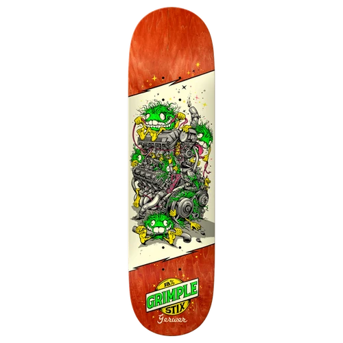 ANTI HERO GERWER GRIMPLESTIX REVS SKATEBOARD DECK-8.28 GREEN w/grip