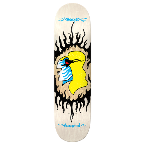 KRK ANDERSON PINK FLAME SKATEBOARD DECK-8.38 WHITE