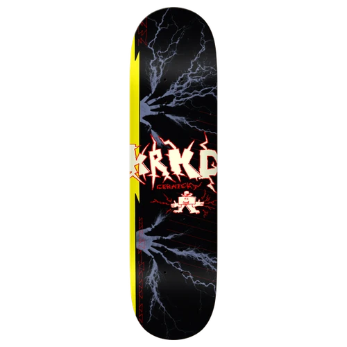 KROOKED CERNICKY LIGHTNING FINGERS SKATEBOARD DECK-8.5 TF BLACK w/grip