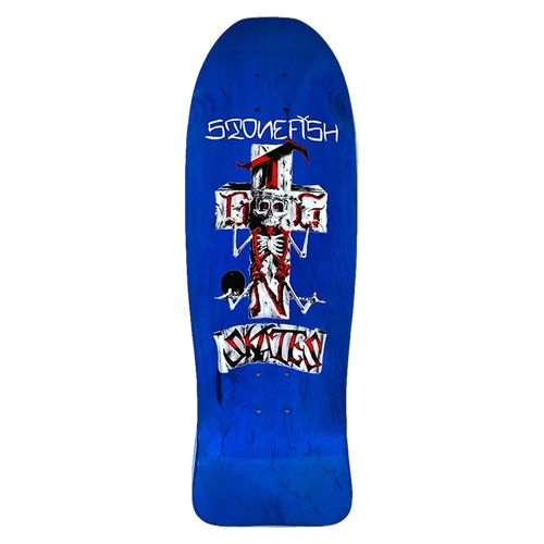 DT STONEFISH80S SKATEBOARD DECK-10.12x30.32 TRANS.BLU GLOSS
