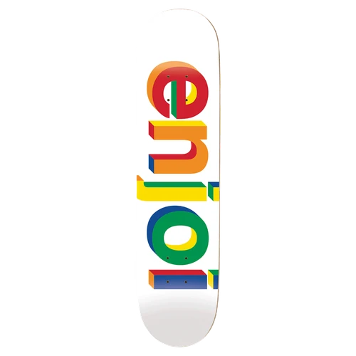 ENJOI HELVETICA NEUE SKATEBOARD DECK-8.0 WHITE R7