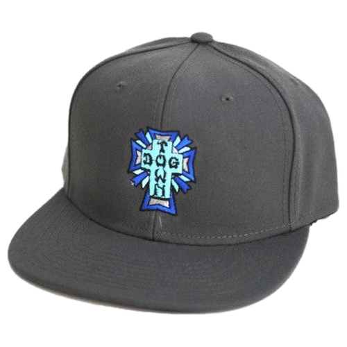 DOGTOWN CROSS LOGO COLOR HAT ADJ-CHARCOAL/BLUE