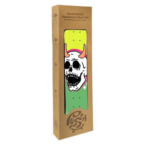 PUSH SKULL HORN FP IN-SKATEBOARD COMPLETE-8.0 LIME GREEN