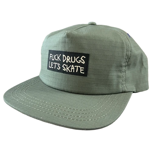 HEROIN FUCK DRUGS SNAPBACK HAT ADJ-OLIVE