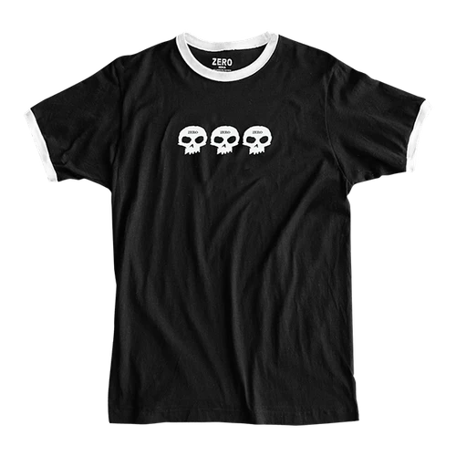 ZERO 3 SKULL RINGER SS TSHIRT XXLARGE BLK/WHT
