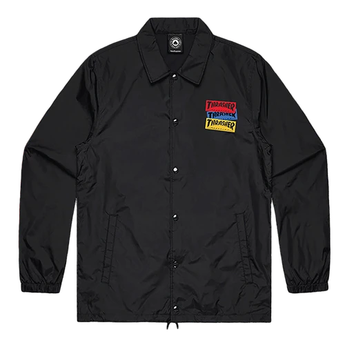 THRASHER STICKER COACH JACKET XXLARGE BLACK