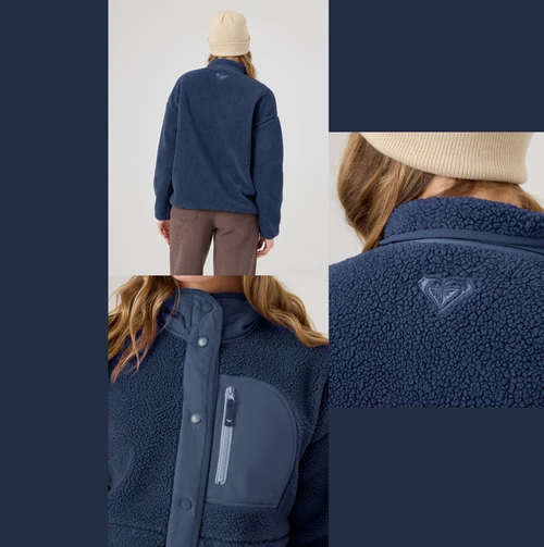 Roxy Axel Bonded Sherpa Jacket Mood Indigo