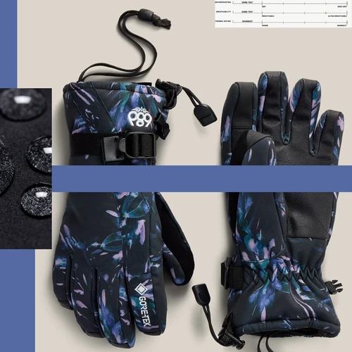686 Linear Gloves GoreTex Womens Black Floral
