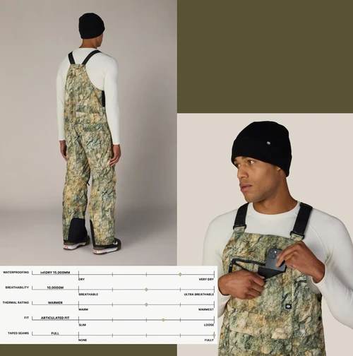 686 Hot Lap Insulated Bibs Khaki Grunge