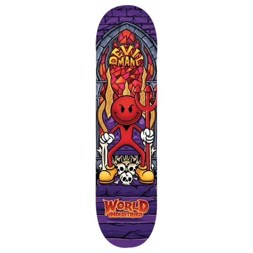 WORLD INDUSTRIES DEVILMAN STAINED GLASS SKATEBOARD DECK-8.25