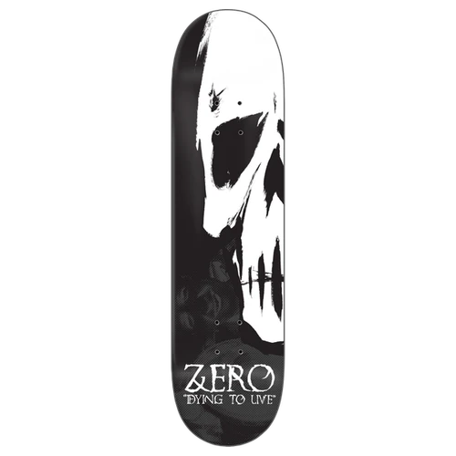 ZERO DYING TO LIVE 30YR SKATEBOARD DECK-8.5 BLK/WHT
