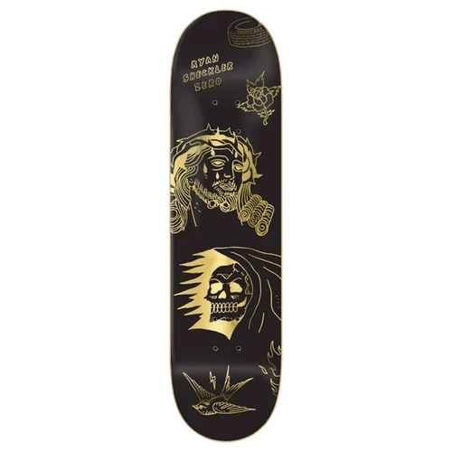 ZERO SHECKLER SUFFER SKATEBOARD DECK-8.5 GOLD FOIL