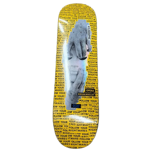 OPERA WOOLLEY NIGHTMARE SKATEBOARD DECK-9.0 YELLOW EX7