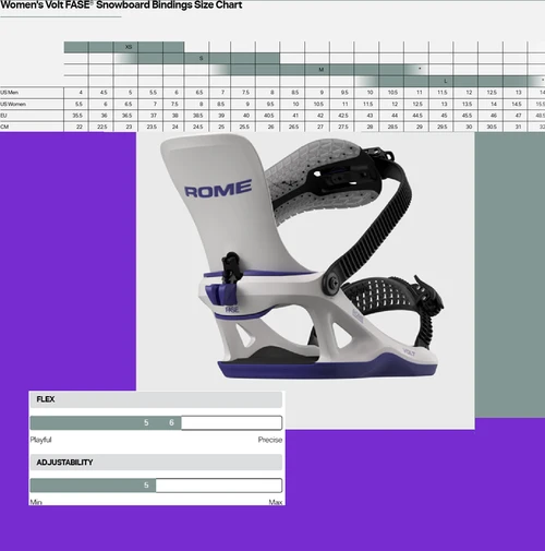 Rome Volt Fase Bindings 2027 Womens Violet Medium