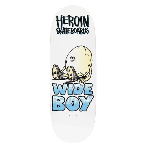 Heroin Wide Boy Face Egg Skateboard Deck White 10.75x14.3WB
