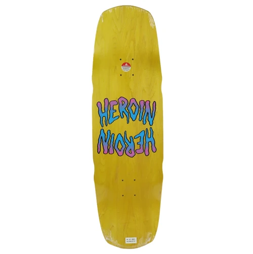 Heroin Houghton Spirazzle Skateboard Deck Yellow Pink 9.5x14.25WB