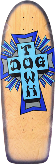 DOGTOWN CROSS TSHIRT 70'S SKATE DECK 10x30 ASST/BLK FADE/BLU