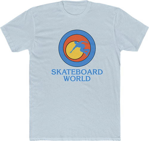 45RPM SKATEBOARD WORLD SS TSHIRT MEDIUM LT. BLUE