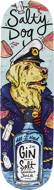 ALL I NEED MANSOLILLO SALTY DOG SKATEBOARD DECK 8.3