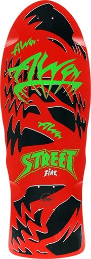 ALVA STREET FIRE SKATEBOARD DECK-10.25x29.5 RED/BLK/GRN
