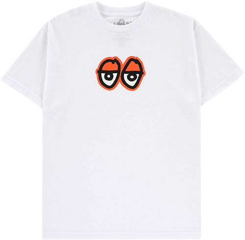 KROOKED EYES LG SS TSHIRT SMALL WHT/ORG