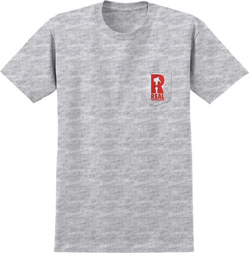 REAL HYDRANT SS TSHIRT MEDIUM ASH/RED