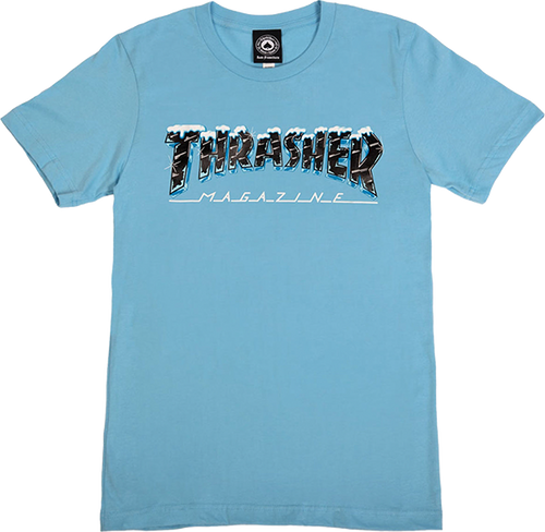 THRASHER BLACK ICE GIRLS SS TSHIRT LARGE  LT.BLUE