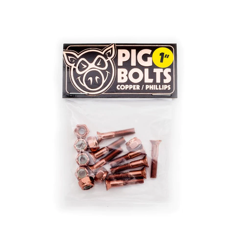 Pig Bolts Hardware Copper 1" Phillips