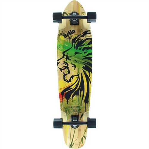 Bustin Scout Burning Spear Skateboard Complete Red Yellow Green 40"