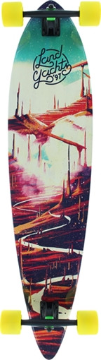 LANDYACHTZ BAMBOO PINNER RED ROAD SKATEBOARD COMPLETE-9.5x44/32wb