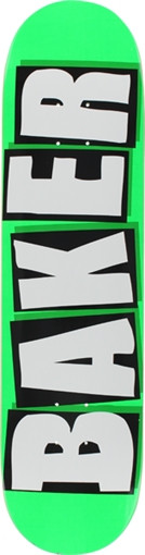 BAKER BRAND LOGO SKATEBOARD DECK-8.0 NEON GREEN/WHT