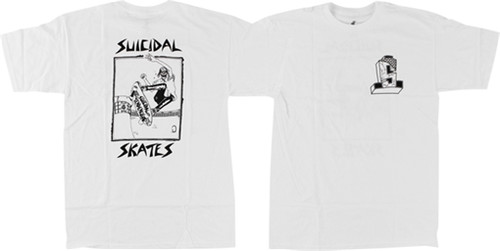 SUICIDAL SKATES POOL SKATER SS TSHIRT LARGE  WHITE