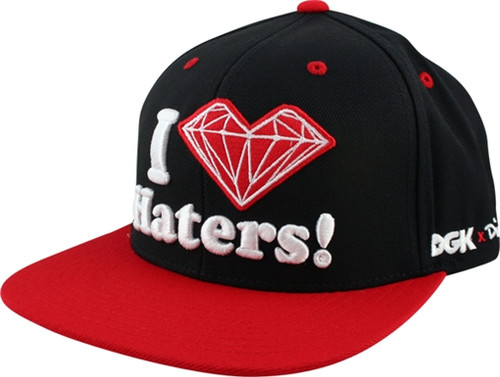 DGK X DIAMOND HATERS HAT ADJ-BLK RED snapback