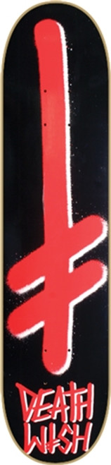 DEATHWISH GANG LOGO SKATEBOARD DECK-8.25 BLK/RED