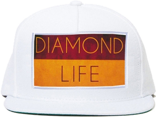 DIAMOND LIFE FLAG HAT ADJ-WHITE snapback