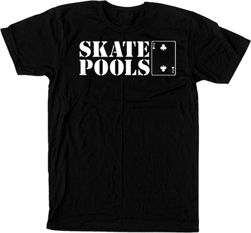 LOWCARD SKATE POOLS SS TSHIRT MEDIUM BLACK WHT