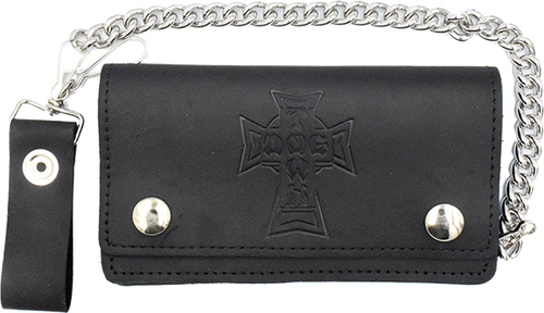 DOGTOWN VINTAGE CROSS CHAIN WALLET LARGE-BLACK